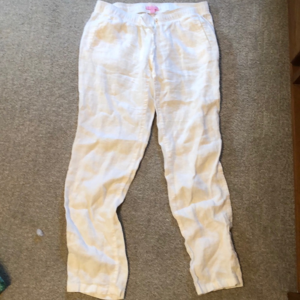 Lilly Pulitzer White linen pants